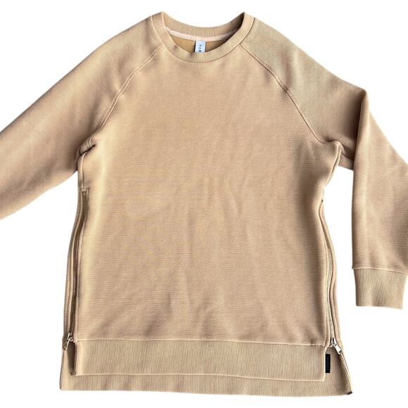 Varley Manning Ribbed Crew Side-Zip Pullover Tunic Sweatshirt Sz S - Picture 2 of 6